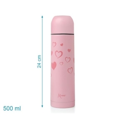 KIOKIDS Ανοξείδωτος Θερμός Υγρών Pink Hearts 500ml
