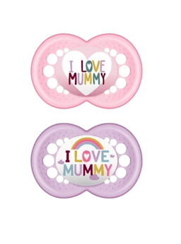 MAM Σετ Πιπίλες Σιλικόνης I Love Mummy Girl (6-16 μηνών)