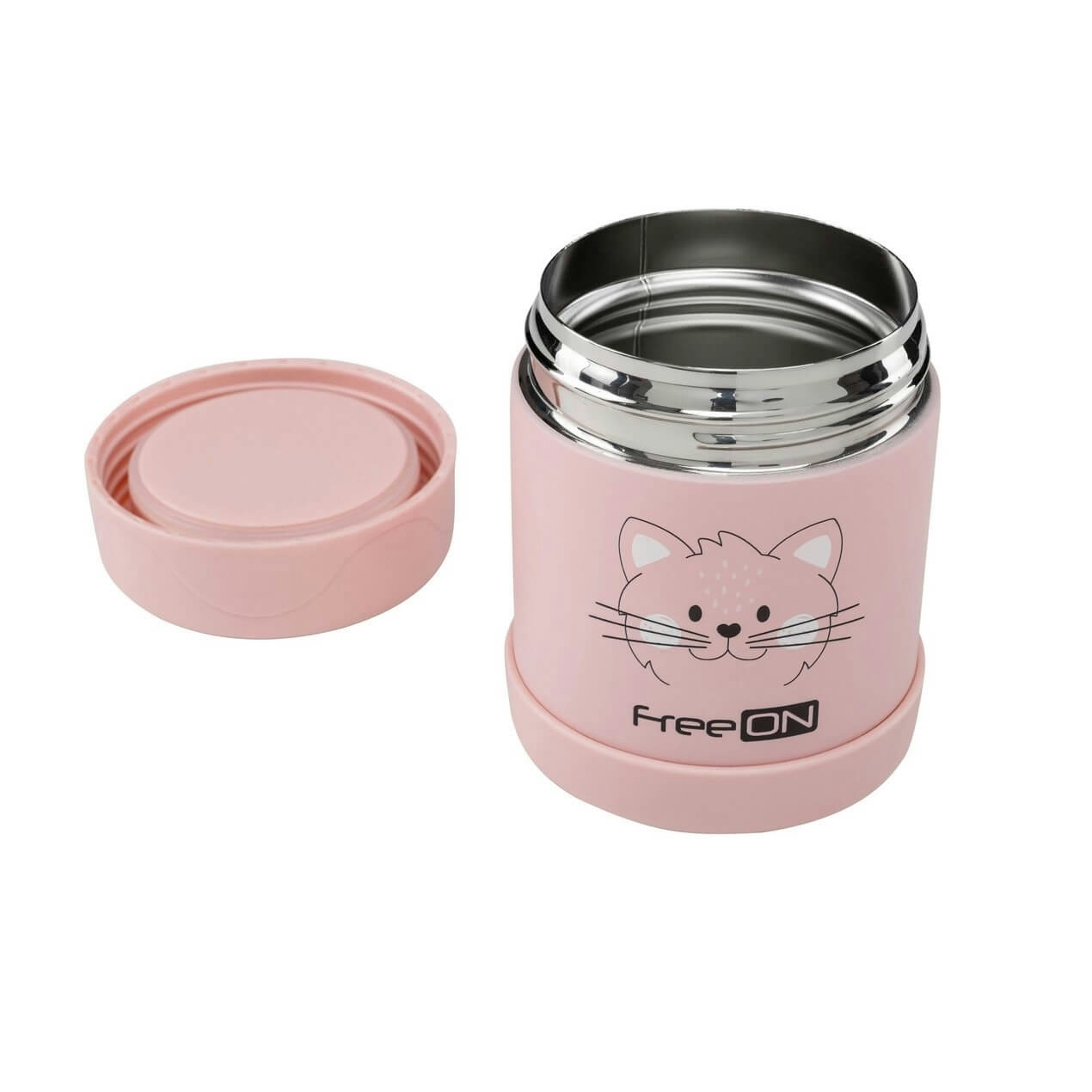 FREE ON Ανοξείδωτος Θερμός Φαγητού 350ml Kitty Pink