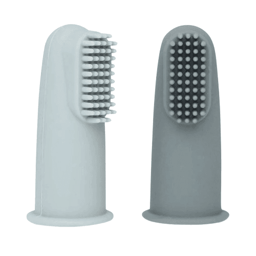 MINENE Βρεφικές Δαχτυλικές Οδοντόβουρτσες Σιλικόνης Navy (3+ μηνών)