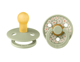 BIBS Σετ Στρογγυλές Πιπίλες Latex Studio Colour Jasmine Sage Mix (0-6 μηνών)