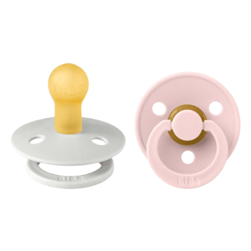BIBS Σετ Στρογγυλές Πιπίλες Latex Colour Haze/Blossom (0-6 μηνών)