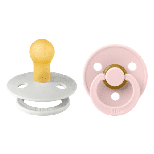 BIBS Σετ Στρογγυλές Πιπίλες Latex Colour Haze/Blossom (0-6 μηνών)