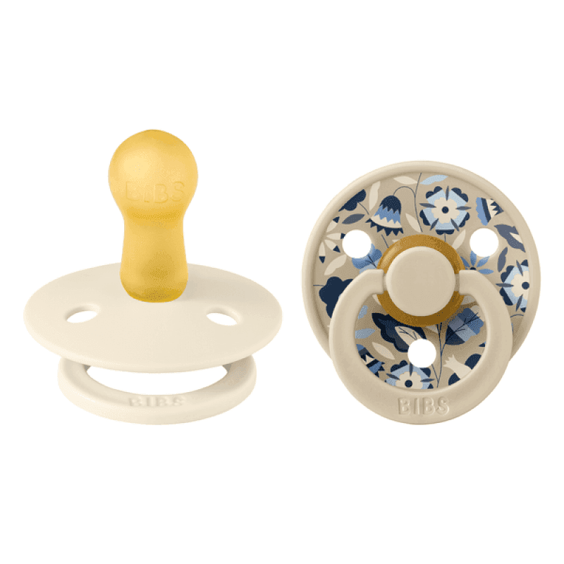 BIBS x LIBERTY Σετ Στρογγυλές Πιπίλες Latex Colour Bobo Ivory Mix (0-6 μηνών)
