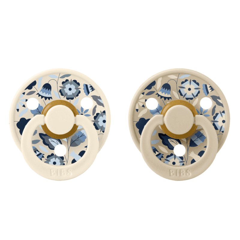 BIBS x LIBERTY Σετ Στρογγυλές Πιπίλες Latex Colour Bobo Ivory Mix (0-6 μηνών)