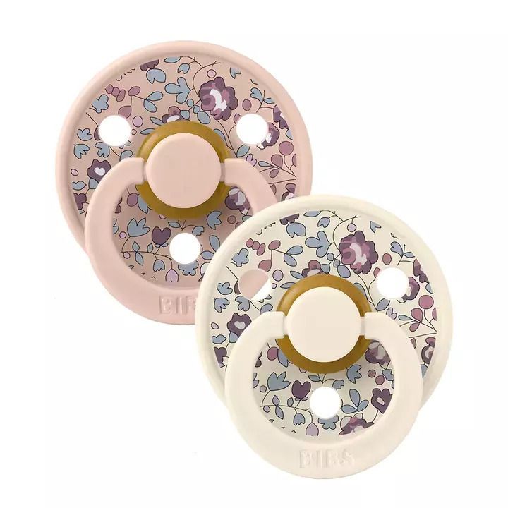 BIBS x LIBERTY Σετ Στρογγυλές Πιπίλες Latex Colour Eloise Blush (0-6 μηνών)