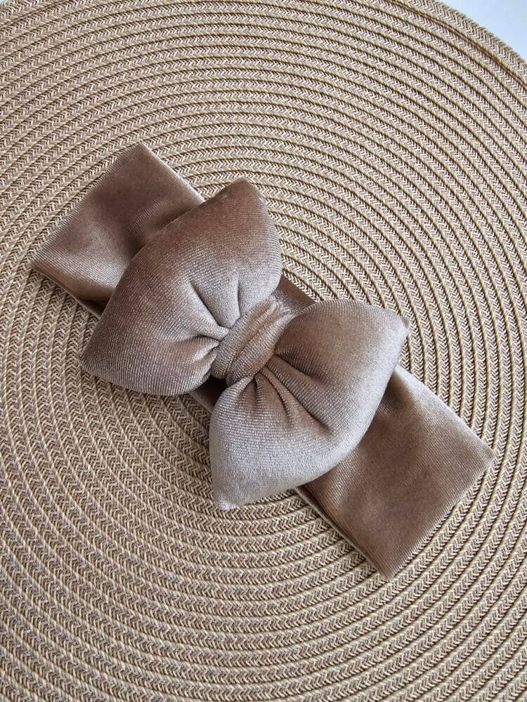 STAMATIS BEBE Βρεφική Βελουτέ Κορδέλα Για Μωρά Με Μεγάλο Φιόγκο Μελισσάνθη