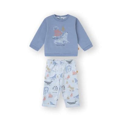 YATSI BABY Βρεφικό Σετ Ρούχων Φούτερ Με Μακρυμάνικο Μπλουζάκι & Παντελονάκι Antartic Polar Bear