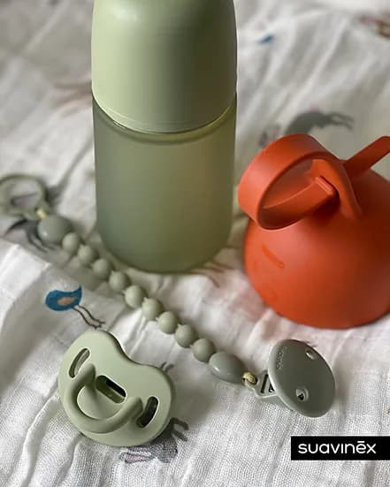 SUAVINEX Μπιμπερό Όλο Σιλικόνη Με Θηλή Σιλικόνης SX-Pro Physio Green 240ml (3+ μηνών)