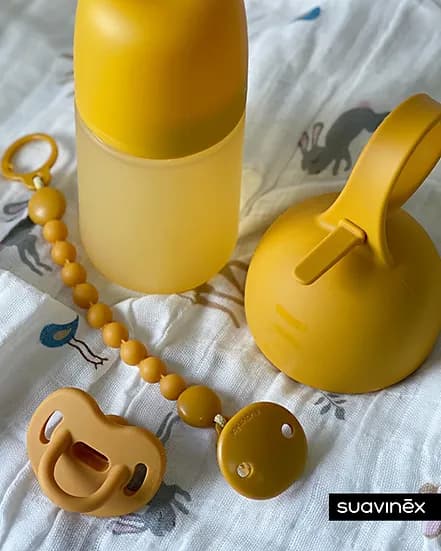 SUAVINEX Μπιμπερό Όλο Σιλικόνη Με Θηλή Σιλικόνης SX-Pro Physio Yellow 240ml (3+ μηνών)