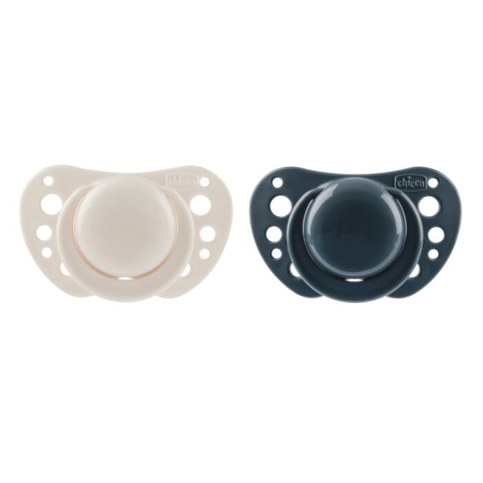 CHICCO Σετ Πιπίλες Σιλικόνης Physio Forma Air Beige Blue Gray (6-16 μηνών)