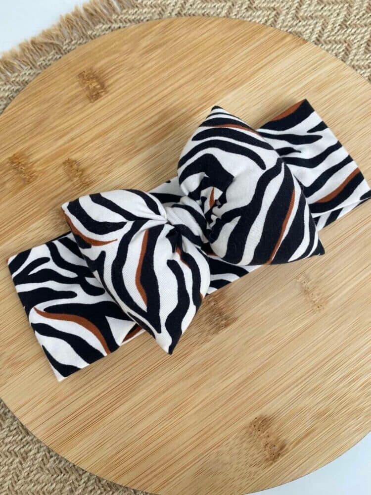 STAMATIS BEBE Βρεφική Κορδέλα Για Μωρά Με Μεγάλο Φιόγκο Άγρια Ζέβρα