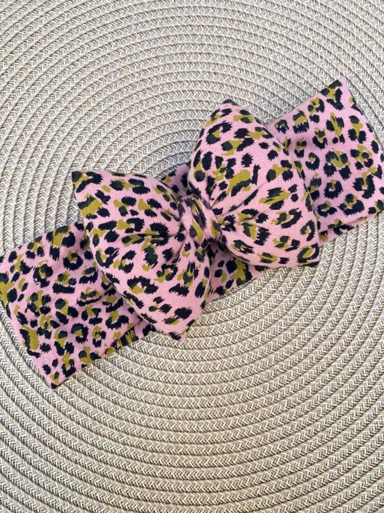 STAMATIS BEBE Βρεφική Κορδέλα Για Μωρά Με Μεγάλο Φιόγκο Animal Print Dark Pink