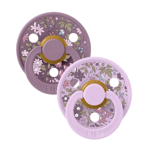 BIBS x LIBERTY Σετ Στρογγυλές Πιπίλες Latex Colour Chamomile Lawn Violet Sky Mix (0-6 μηνών)