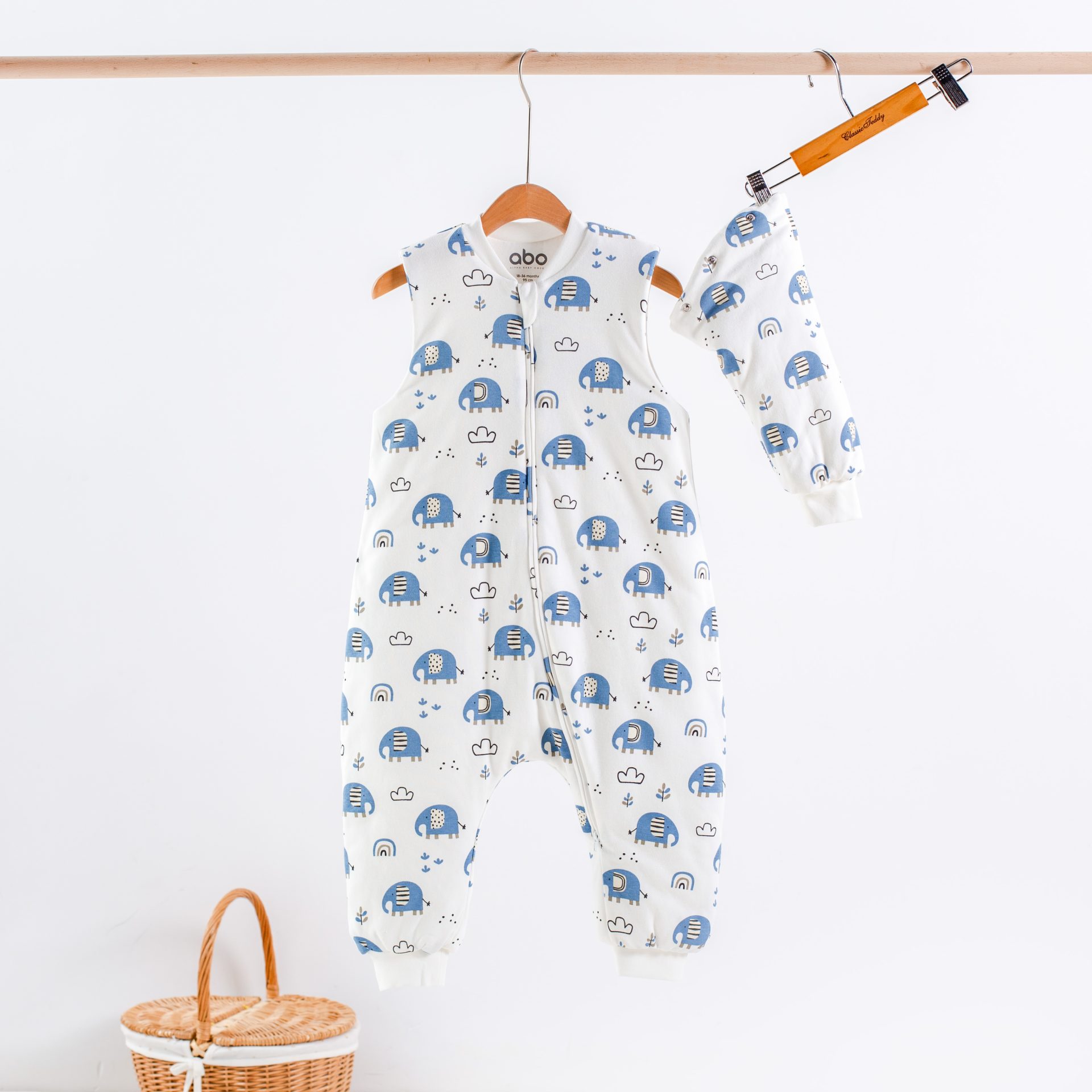 ABO Βρεφικός Υπνόσακος Με Αποσπώμενα Μανίκια Elephants (2.5 Tog)
