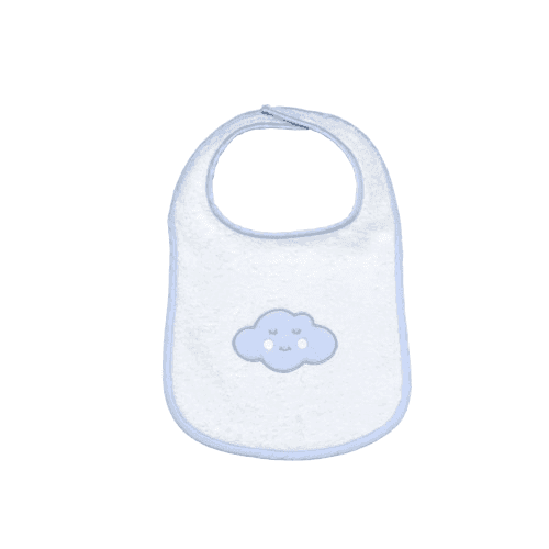 BABY STAR Βρεφική Σαλιάρα Πετσετέ Με Velcro Σύννεφο Σιέλ (0+ μηνών)