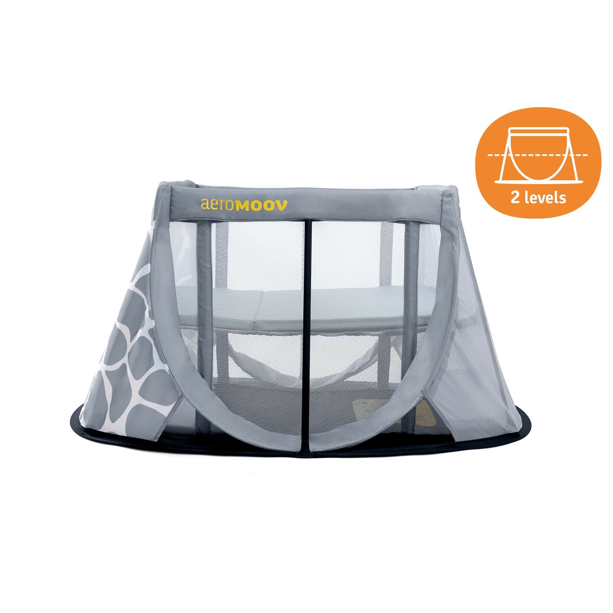 AEROMOOV Αναδιπλούμενο Παρκοκρέβατο 2 Επιπέδων Instant Travel Cot Giraph Sky