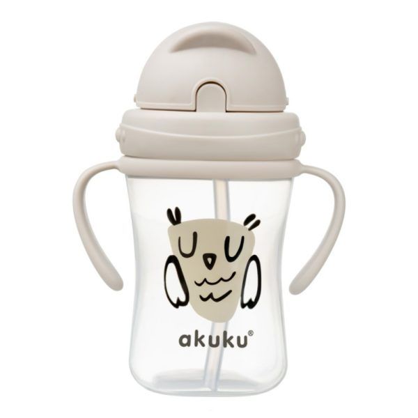 AKUKU Εκπαιδευτικό Ποτηράκι Με Καλαμάκι Owl 290ml (9+ μηνών)