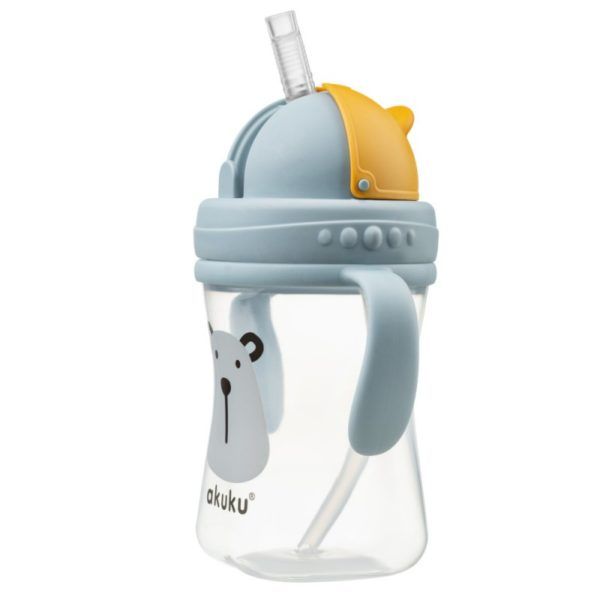 AKUKU Εκπαιδευτικό Ποτηράκι Με Καλαμάκι Bear 290ml (9+ μηνών)