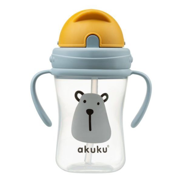AKUKU Εκπαιδευτικό Ποτηράκι Με Καλαμάκι Bear 290ml (9+ μηνών)
