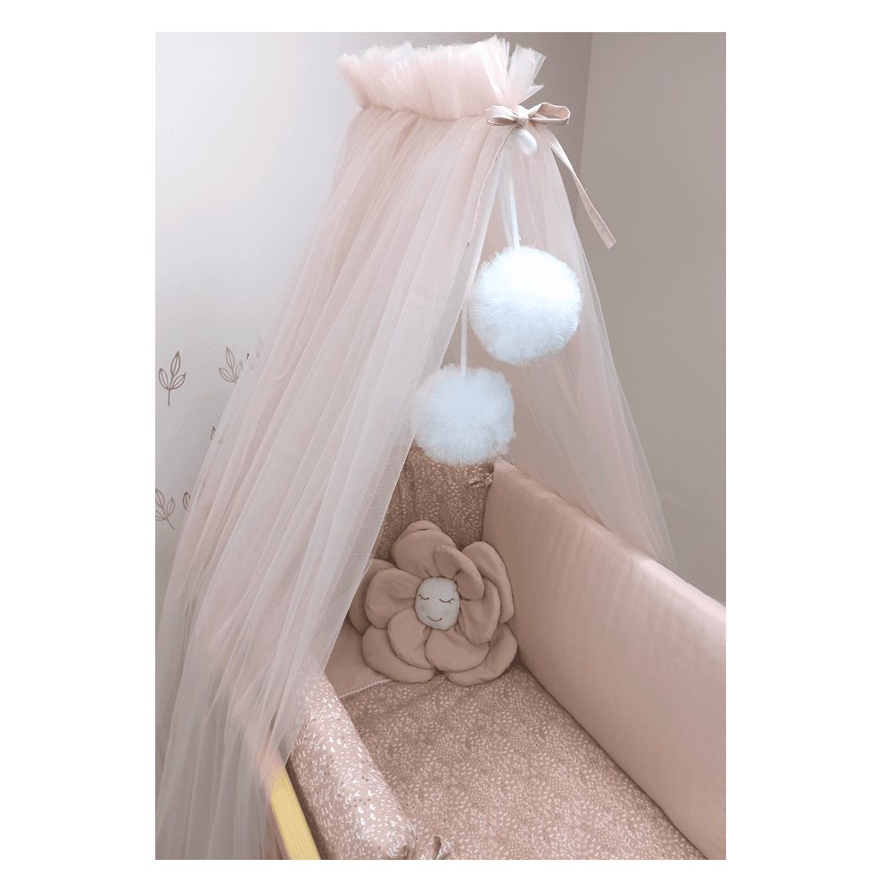 BABY STAR Διακοσμητικά Τούλινα Πομ-Πομ White