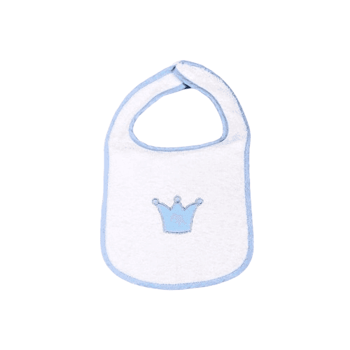 BABY STAR Βρεφική Σαλιάρα Πετσετέ Με Velcro Prince Σιέλ (0+ μηνών)