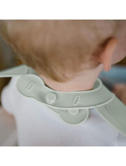 BABYONO Βρεφική Σαλιάρα Σιλικόνης Με Τσέπη Pastel Mint (6+ μηνών)