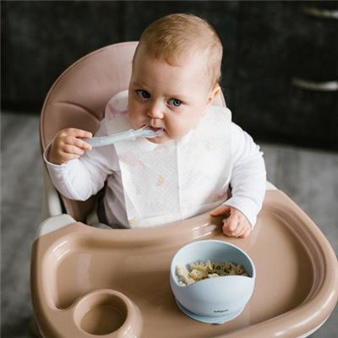 BABYONO Μπωλ Φαγητού Σιλικόνης Για Μωρά Με Βεντούζα Baby Blue (6+ μηνών)