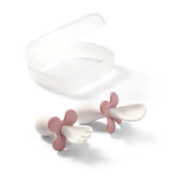 BABYONO Σετ Εργονομικό Κουτάλι Πιρούνι Με Θήκη Pink (12+ μηνών)