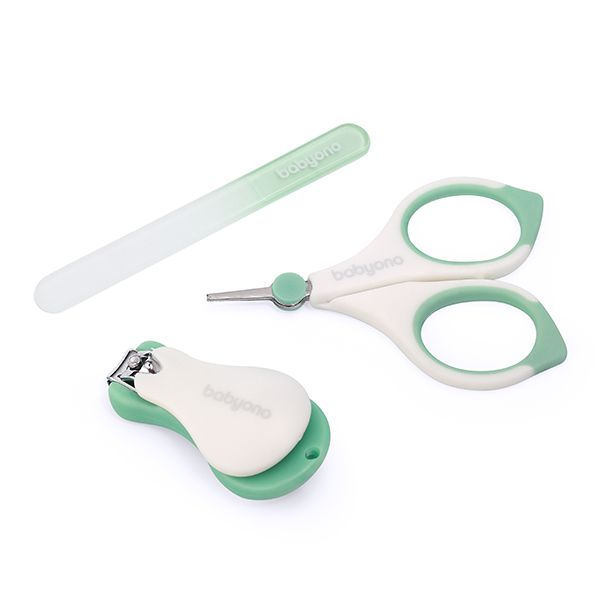 BABYONO Σετ Περιποίησης Νυχιών Μωρού Με Θήκη Mint (0+ μηνών)