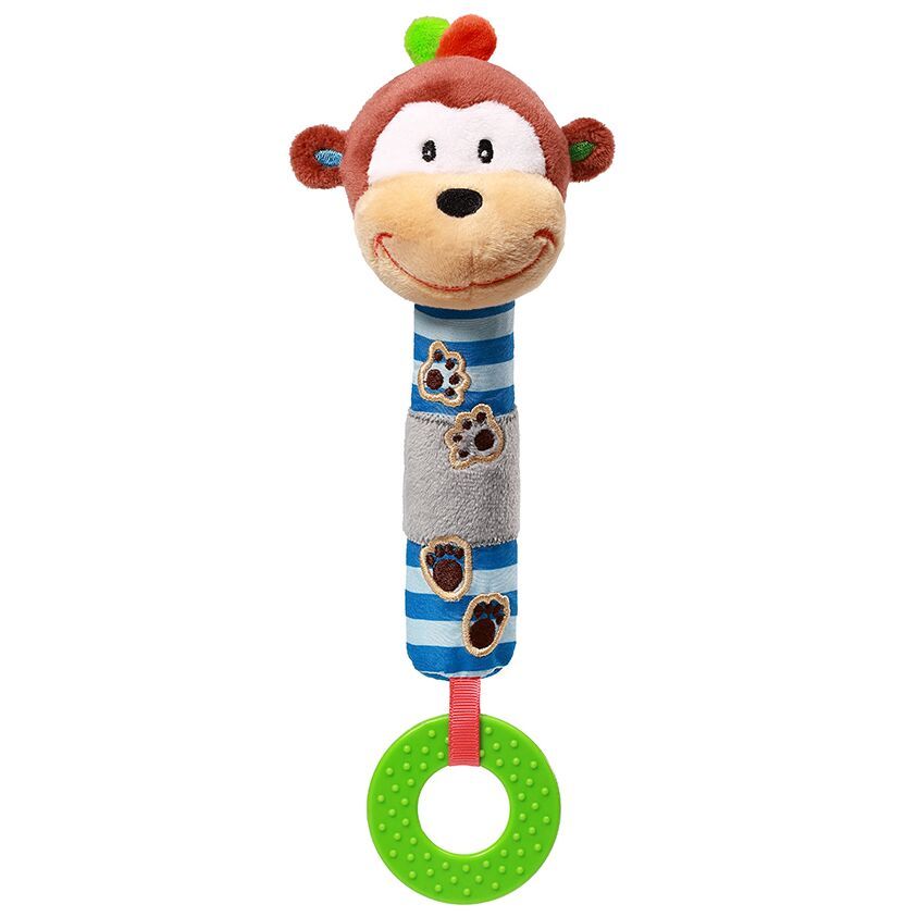 BABYONO Βρεφική Κουδουνίστρα Πίεσης Με Μασητικό Monkey George
