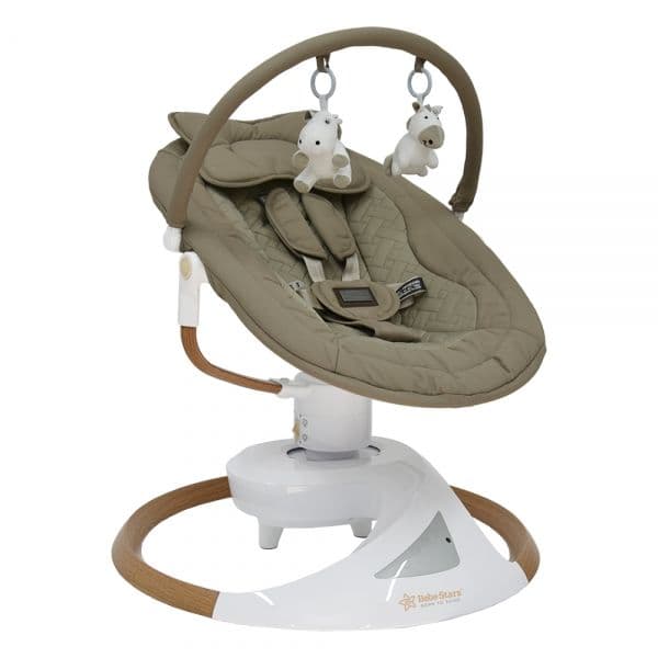 BEBE STARS Ηλεκτρικό Ρηλάξ Μωρού Με Bluetooth Snuggle 360° Natural Beige (0-9 kg)