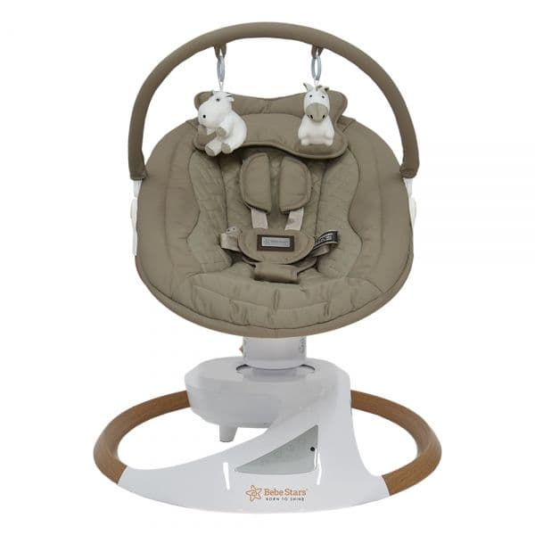 BEBE STARS Ηλεκτρικό Ρηλάξ Μωρού Με Bluetooth Snuggle 360° Natural Beige (0-9 kg)