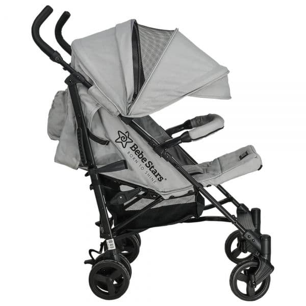 BEBE STARS Καρότσι Βόλτας Μπαστούνι Buggy Adam Ice Grey