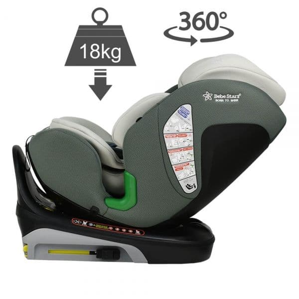 BEBE STARS Κάθισμα Αυτοκινήτου Isofix i-Size Nobile 360° Olive (40-150cm)