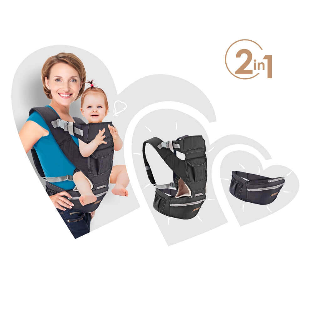 BEBE STARS Μάρσιπο Carry & Go Dark Grey (3-36 μηνών)