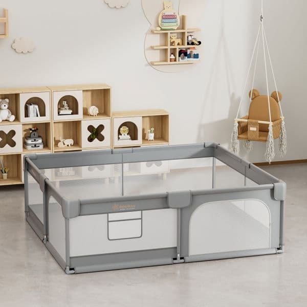 BEBE STARS Μεγάλο Πάρκο Για Μωρά Ορθογώνιο Playzen Grey 180×200cm