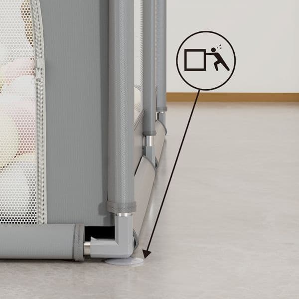 BEBE STARS Μεγάλο Πάρκο Για Μωρά Ορθογώνιο Playzen Grey 180×200cm