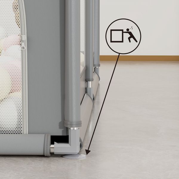 BEBE STARS Μεγάλο Πάρκο Για Μωρά Ορθογώνιο Playzen Grey 180×200cm