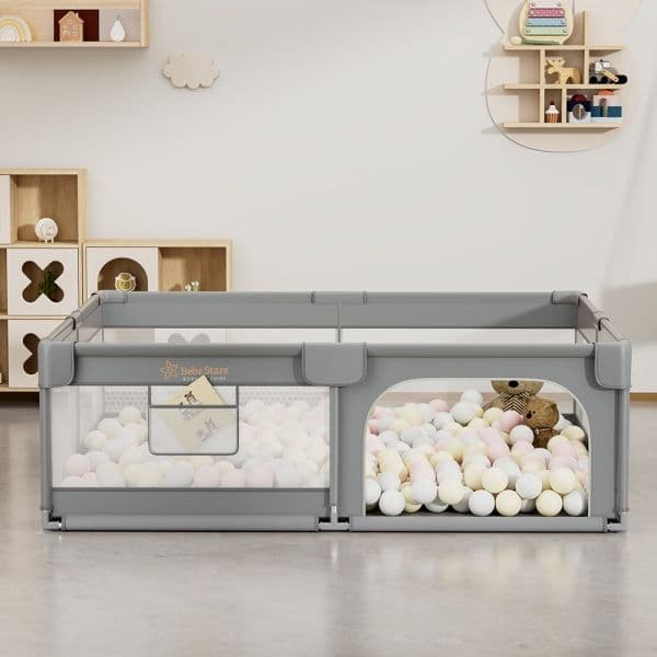 BEBE STARS Μεγάλο Πάρκο Για Μωρά Ορθογώνιο Playzen Grey 180×200cm