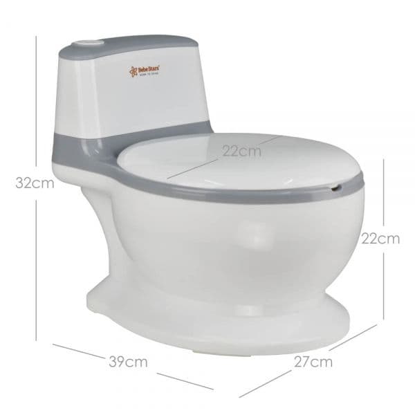 BEBE STARS Παιδική Τουαλέτα Με Ήχο Από Καζανάκι Grey