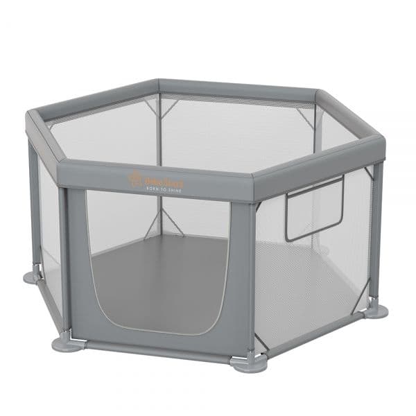 BEBE STARS Εξάγωνο Πάρκο Για Μωρά Nestile Grey 135×135cm