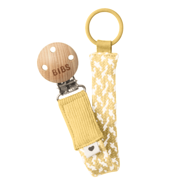 BIBS Κλιπ Πιπίλας Paci Braid Pale Butter/Ivory