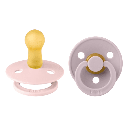 BIBS Σετ Στρογγυλές Πιπίλες Latex Colour Blossom/Dusty Lilac (6-18 μηνών)