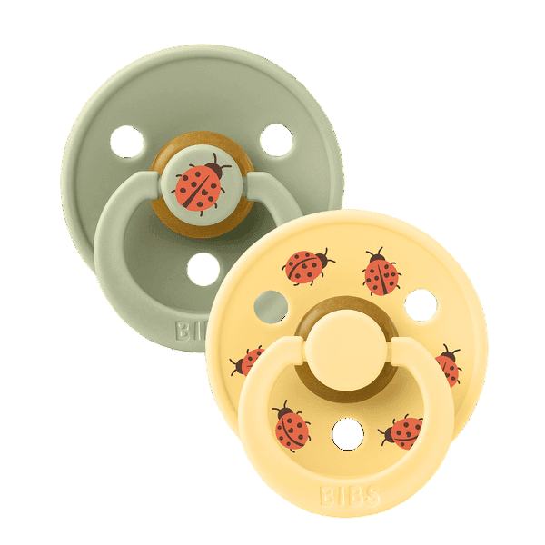 BIBS Σετ Στρογγυλές Πιπίλες Latex Studio Colour Ladybug Sage Mix (0-6 μηνών)