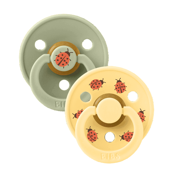 BIBS Σετ Στρογγυλές Πιπίλες Latex Studio Colour Ladybug Sage Mix (0-6 μηνών)