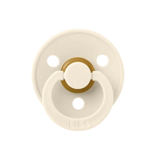 BIBS Στρογγυλή Πιπίλα Latex Colour Ivory (0-6 μηνών)