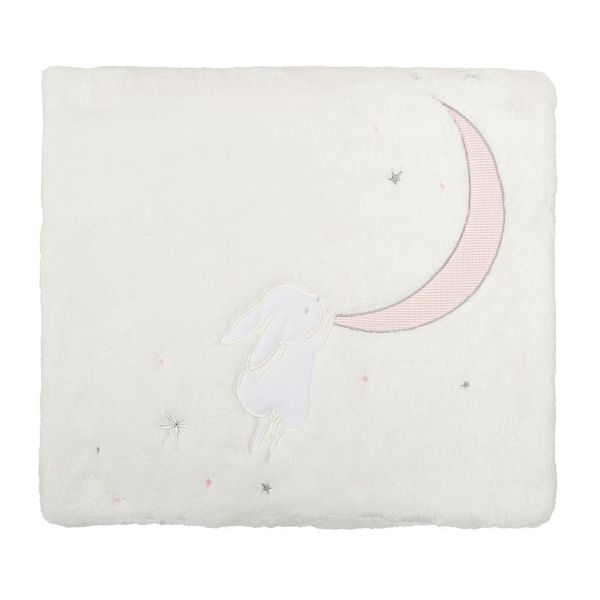 BIMBIDREAMS Βελουτέ Κουβέρτα Κούνιας Bunny Microline Pink (110×140cm)