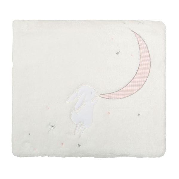BIMBIDREAMS Βελουτέ Κουβέρτα Κούνιας Bunny Microline Pink (110×140cm)