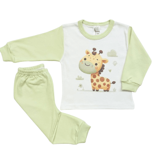 BUNNY BEBE Βρεφικές Πιτζάμες Καμηλοπάρδαλη Λαχανί